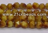 CTE1931 15.5 inches 6mm faceted nuggets golden tiger eye beads