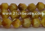 CTE1933 15.5 inches 10mm faceted nuggets golden tiger eye beads