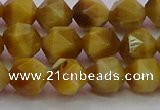 CTE1934 15.5 inches 12mm faceted nuggets golden tiger eye beads