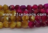 CTE1936 15.5 inches 6mm faceted nuggets mixed tiger eye beads