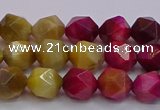 CTE1938 15.5 inches 10mm faceted nuggets mixed tiger eye beads