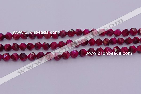 CTE1941 15.5 inches 6mm faceted nuggets red tiger eye beads