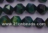 CTE1947 15.5 inches 8mm faceted nuggets green tiger eye beads