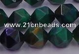 CTE1949 15.5 inches 12mm faceted nuggets green tiger eye beads