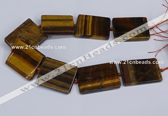 CTE1960 15.5 inches 35*45mm - 35*50mm rectangle yellow tiger eye beads