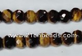 CTE197 15.5 inches 7*12mm faceted rondelle yellow tiger eye gemstone beads