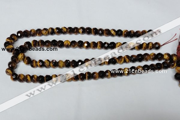 CTE197 15.5 inches 7*12mm faceted rondelle yellow tiger eye gemstone beads