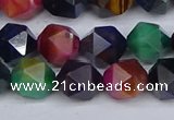 CTE1970 15.5 inches 8mm faceted nuggets mixed tiger eye beads