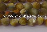 CTE1975 15.5 inches 6mm faceted nuggets golden & blue tiger eye beads