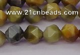 CTE1976 15.5 inches 8mm faceted nuggets golden & blue tiger eye beads