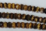 CTE198 15.5 inches 5*8mm faceted rondelle yellow tiger eye gemstone beads