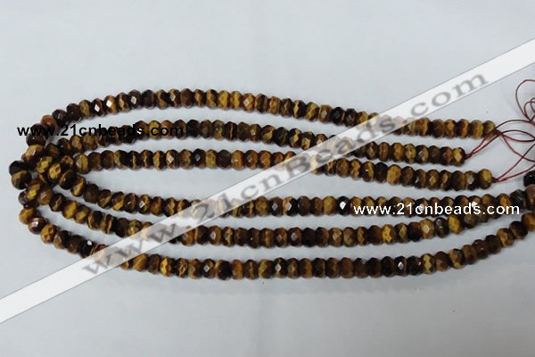 CTE198 15.5 inches 5*8mm faceted rondelle yellow tiger eye gemstone beads