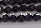 CTE1981 15.5 inches 6mm faceted nuggets blue tiger eye beads