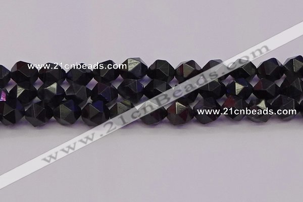 CTE1984 15.5 inches 12mm faceted nuggets blue tiger eye beads