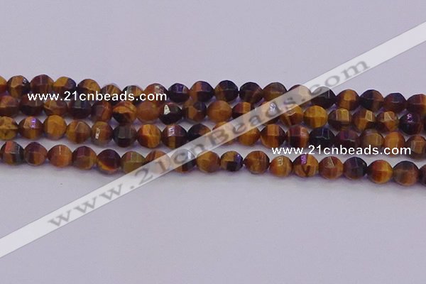 CTE1991 15.5 inches 6mm faceted round yellow tiger eye beads