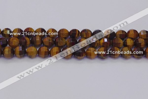 CTE1993 15.5 inches 10mm faceted round yellow tiger eye beads