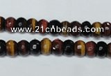 CTE200 15.5 inches 4*6mm faceted rondelle red & yellow tiger eye beads