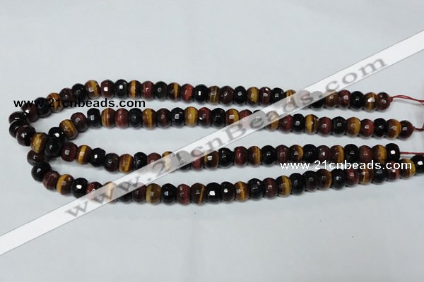 CTE200 15.5 inches 4*6mm faceted rondelle red & yellow tiger eye beads
