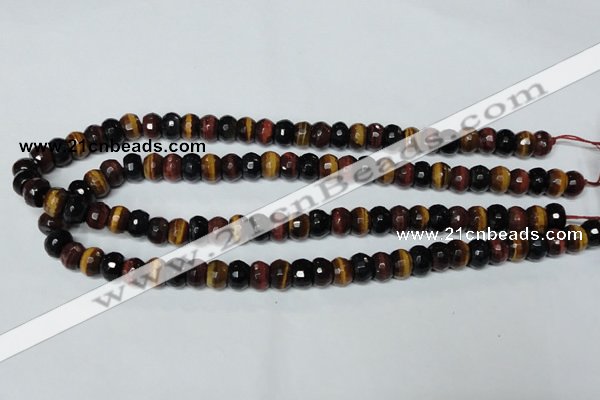 CTE200 15.5 inches 4*6mm faceted rondelle red & yellow tiger eye beads