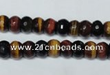 CTE201 15.5 inches 5*8mm faceted rondelle red & yellow tiger eye beads