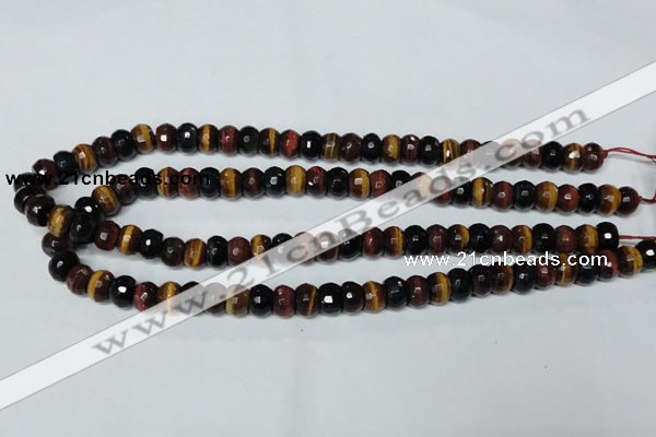 CTE201 15.5 inches 5*8mm faceted rondelle red & yellow tiger eye beads