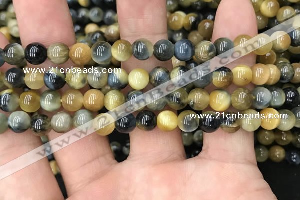 CTE2016 15.5 inches 8mm round golden & blue tiger eye beads wholesale