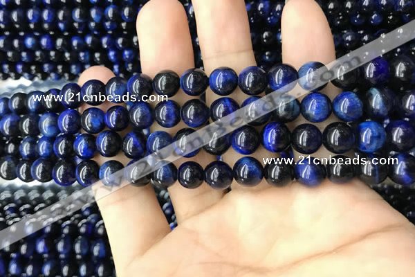 CTE2037 15.5 inches 8mm round blue tiger eye beads wholesale