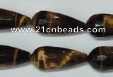 CTE205 15.5 inches 12*26mm faceted teardrop yellow tiger eye beads