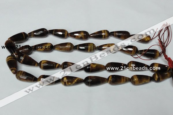 CTE205 15.5 inches 12*26mm faceted teardrop yellow tiger eye beads