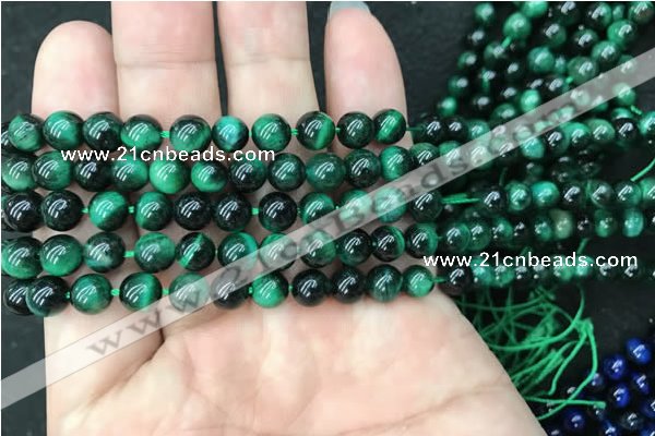 CTE2050 15.5 inches 4mm round green tiger eye beads wholesale