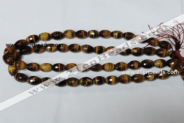 CTE206 15.5 inches 6*8mm faceted rice yellow tiger eye beads