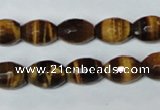 CTE207 15.5 inches 8*10mm faceted rice yellow tiger eye beads