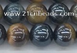 CTE2086 15.5 inches 8mm round AB-color blue & yellow tiger eye beads