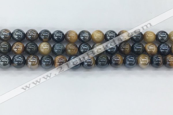 CTE2086 15.5 inches 8mm round AB-color blue & yellow tiger eye beads