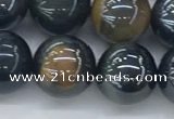 CTE2088 15.5 inches 12mm round AB-color blue & yellow tiger eye beads