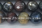 CTE2094 15.5 inches 8mm faceted round AB-color mixed tiger eye beads