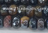 CTE2102 15.5 inches 5*8mm faceted rondelle AB-color mixed tiger eye beads