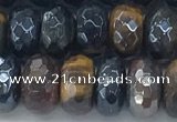 CTE2103 6*10mm faceted rondelle AB-color mixed tiger eye beads