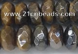 CTE2112 6*10mm faceted rondelle AB-color yellow tiger eye beads