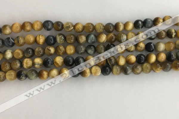 CTE2120 15.5 inches 6mm round golden & blue tiger eye beads