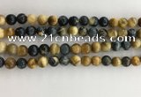 CTE2121 15.5 inches 8mm round golden & blue tiger eye beads