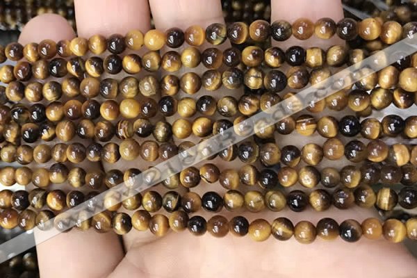 CTE2145 15.5 inches 4mm round yellow tiger eye beads wholesale