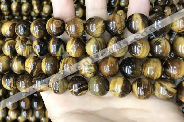 CTE2151 15.5 inches 14mm round yellow tiger eye beads wholesale