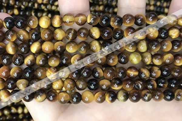 CTE2158 15.5 inches 6mm round yellow tiger eye gemstone beads