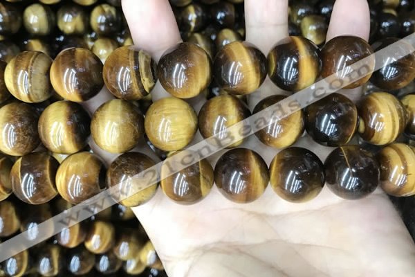 CTE2164 15.5 inches 18mm round yellow tiger eye gemstone beads