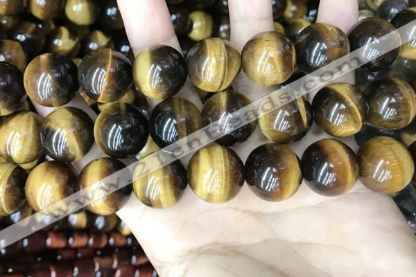 CTE2165 15.5 inches 20mm round yellow tiger eye gemstone beads