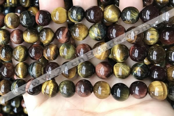 CTE2194 15.5 inches 12mm round mixed tiger eye beads wholesale
