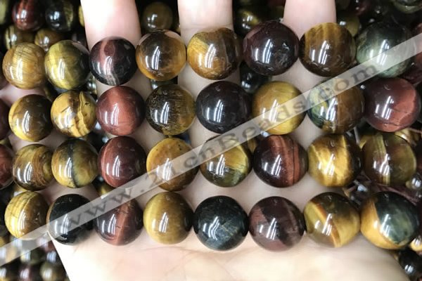 CTE2197 15.5 inches 18mm round mixed tiger eye beads wholesale