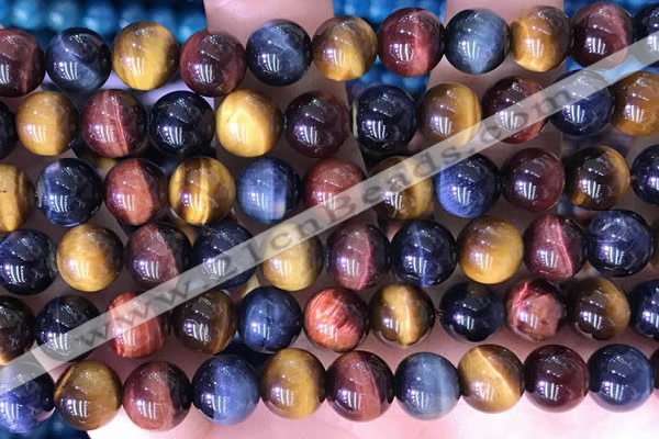 CTE2214 15.5 inches 14mm round colorful tiger eye beads wholesale