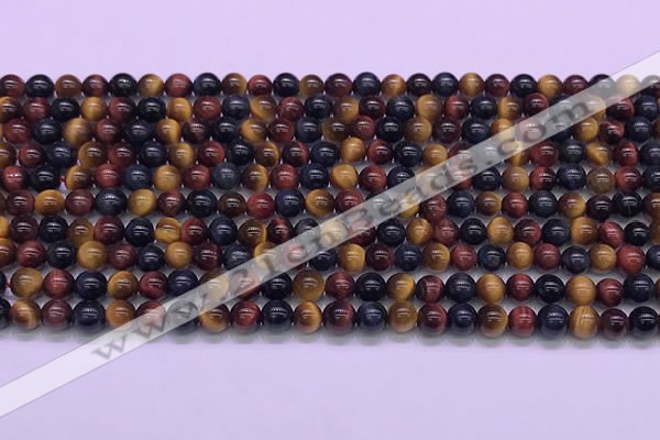 CTE2218 15.5 inches 4mm round colorful tiger eye gemstone beads